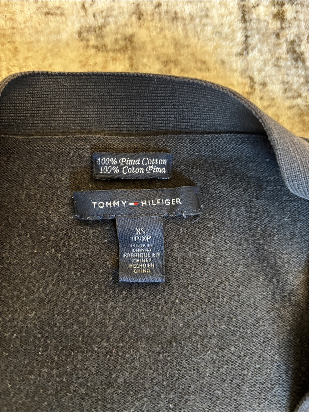 (3/$30) Tommy Hilfiger Dark Grey Lightweight Knit Button Up Cardigan Sweater XS - Picture 5 of 8